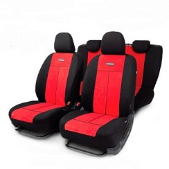 Фото Автомобильные чехлыТТ,полиэстер/велюр,9предметов.передний/задний ряд,черный/красный,1/6 TT902V BK/RD