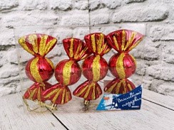 фото Набор подвесок "Конфетки", цвет: красный, 4 шт 11см 2334-1