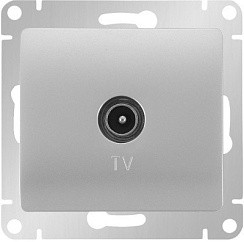 Фото Розетка телевизионная TV одиночная в рамку оконечной 1DB алюм.GLOSSA GSL000391