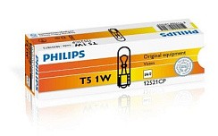 Фото Автолампа T5W 12V 1W W2Х4,6d Philips панельная