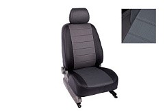 Фото Чехол экокожа на  KIA Rio III Sedan 2011-2017 (черно-серый) SeiNtex  86224