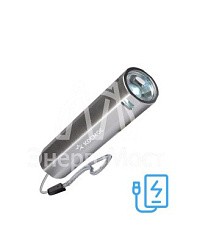 Фото Фонарь ручной аккум. 1ВтLED линза Li-ion 18650 1200мА.ч Power-bank корпус ABS-пластик USB-шнур