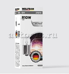 Фото Автолампа R10W 12V 10W BA15s WOLFRAM зад. габарит