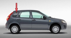 Фото ВАЗ 1119 Стекло боковины правое тонир. 468х231 (Калина хетчбэк)