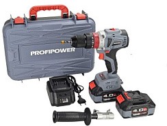 Фото Дрель-шуруповерт аккумуляторная удар. б/щ Profipower MKDHP-18V, 2 аккум.*4 А*ч. 18В