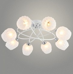 фото Люстра XA1337B/8 WH+CR белый/хром 8х60W E27 d760 h250