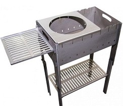 Фото Мангал разборный со столиком и подставкой под казан  (75*71*31, толщ 2мм, сумка)