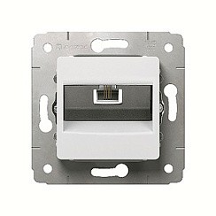 Фото Механизм розетки информ. 1-м RJ45 6E бел., CARIVA Leg 773641
