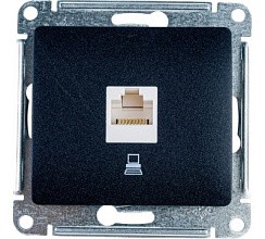 Фото Розетка компьютерная одиночная в рамку RJ45 антрацит GLOSSA GSL000781K