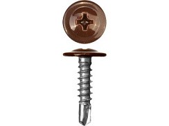 Фото Саморез прессшайба сверло 4,2/19 (250), коричневый RAL 8017 0300221 КЧ