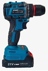 Фото Дрель-шуруповерт аккумуляторная б/щ STOHF 21В 70Н*м 2 АКБ 2А*ч с набором