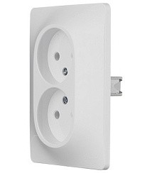 Фото Розетка 2-м б/з белая GLOSSA GSL000120