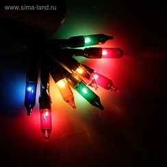 фото Гирлянда "Метраж" 1,2 м, нить темная, 20 ламп "Свечка", 220V, МУЛЬТИ