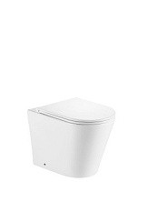 Фото Унитаз приставной P01 безободковый, сиденье тонкое ДП, крепления