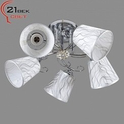 фото Люстра 2391YX/5CR, 5 ламп, Хром/белые плафоны, E27, 5х40W