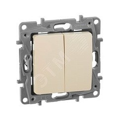 Фото Переключатель 2-х кл. в рамку, Слоновая Кость, автомат. зажимы, 10AX, ETIKA