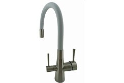 Фото Смеситель д/кухни T60003BY-5 с гибк.изливом под фильтр на гайке,Ø35, (Lt), СЕРЫЙ  OUTE