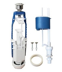 Фото Арматура к смывному бачку 2-х кноп.Хром,D40, ниж.подводка, 2-х ур.слив, АБ 77.57.14.3 "Уклад" 509806