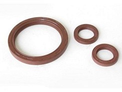 Фото Сальник коленвала 2108,1111 резин.красный (к-т 3шт.) "БРТ" (94РБ) ЗАВОД