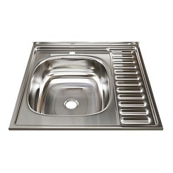 Фото Мойка накладная 60х60 Левая, 0,4мм, 160мм, выпуск 1 1/2, MIXLINE