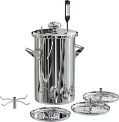 Фото Коптильня горячего копчения, Цилиндр, 17 л. нерж. "Добрый жар"