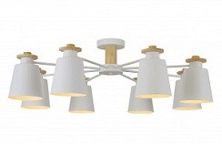 фото Люстра H0270/8B WT+WOOD белый/бронза 8х60W E27 d860 h260