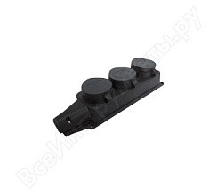Фото Колодка тройная с  заглушками с/з каучук 16А 250В IP44 UNIVersal 602230