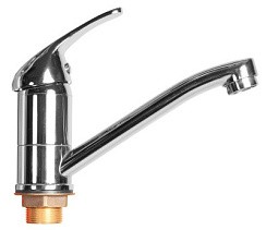 Фото Смеситель д/кухни SL128-004F-15 одноручковый, короткий поворот.излив, Латунь, РМС