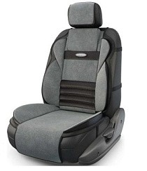 Фото Накидка на сиденья Multi Comfort анатомическая велюр 3 предмета черные/темно-серый  MLT320BK/D.GY
