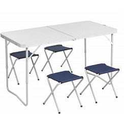 Фото Набор мебели, стол 60x120см АЛ + 4 табурета СТ (T-PR-FS-60x120+4) Premier fishing