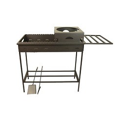 Фото Мангал "Пикник" D750 Т2мм (Комплект в коробке: кочерга и совок Аура, полка, дровница, подказанник)