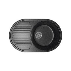 Фото Мойка ML-GM16 овальная с крылом, черная (308), 455*720*180мм MIXLINE