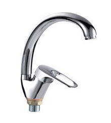 Фото Смеситель д/кухни SL55-011F с высоким поворот.изливом, хром, гайка, РМС