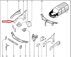 Фото .Панель брызговика ЛАДА ЛАРГУС правая «АВТОВАЗ»