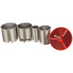 Фото Набор коронок по кафелю карбидные 33-53-67-73 мм, 6-гран. хвостовик FIT