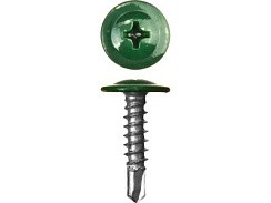 Фото Саморез прессшайба сверло 4,2/19 (250), зеленый мох RAL 6005 0300215 КЧ