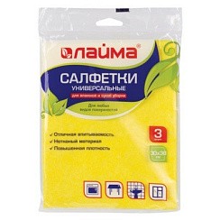 фото Салфетка вискозная ЛАЙМА универсальная 30*38см (3шт)