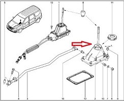 Фото Рычаг переключения КПП ЛАДА ЛАРГУС "АВТОВАЗ"
