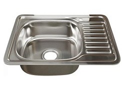 Фото Мойка врезная 65х50, 0,6 мм, 160 мм, с сифоном, MIXLINE