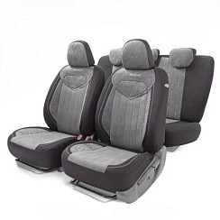 Фото Авточехлы SIGNATURE велюр 3D крой AIRBAG черный/темно-серый 1/5 SGN1505 BK/D.GY