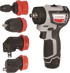 Фото Дрель-шуруповерт аккумуляторная Интерскол ДА-10/12В бесщеточ.КомбиМакс (2 аккум,2Ач, 4 насад) кейс