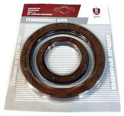 Фото (93РБ) Сальник коленвала 2101,07,2121-23 резин.красный (к-т 2шт.) "БРТ" (93РБ) ЗАВОД