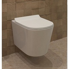 Фото Унитаз подвесной SM9315, безобод, сиденье тонкое дюропласт с микролифтом