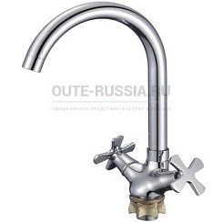 Фото Смеситель д/кухни T25513BA-1 двуручковый на гайке (Lt) OUTE РАСПРОДАЖА